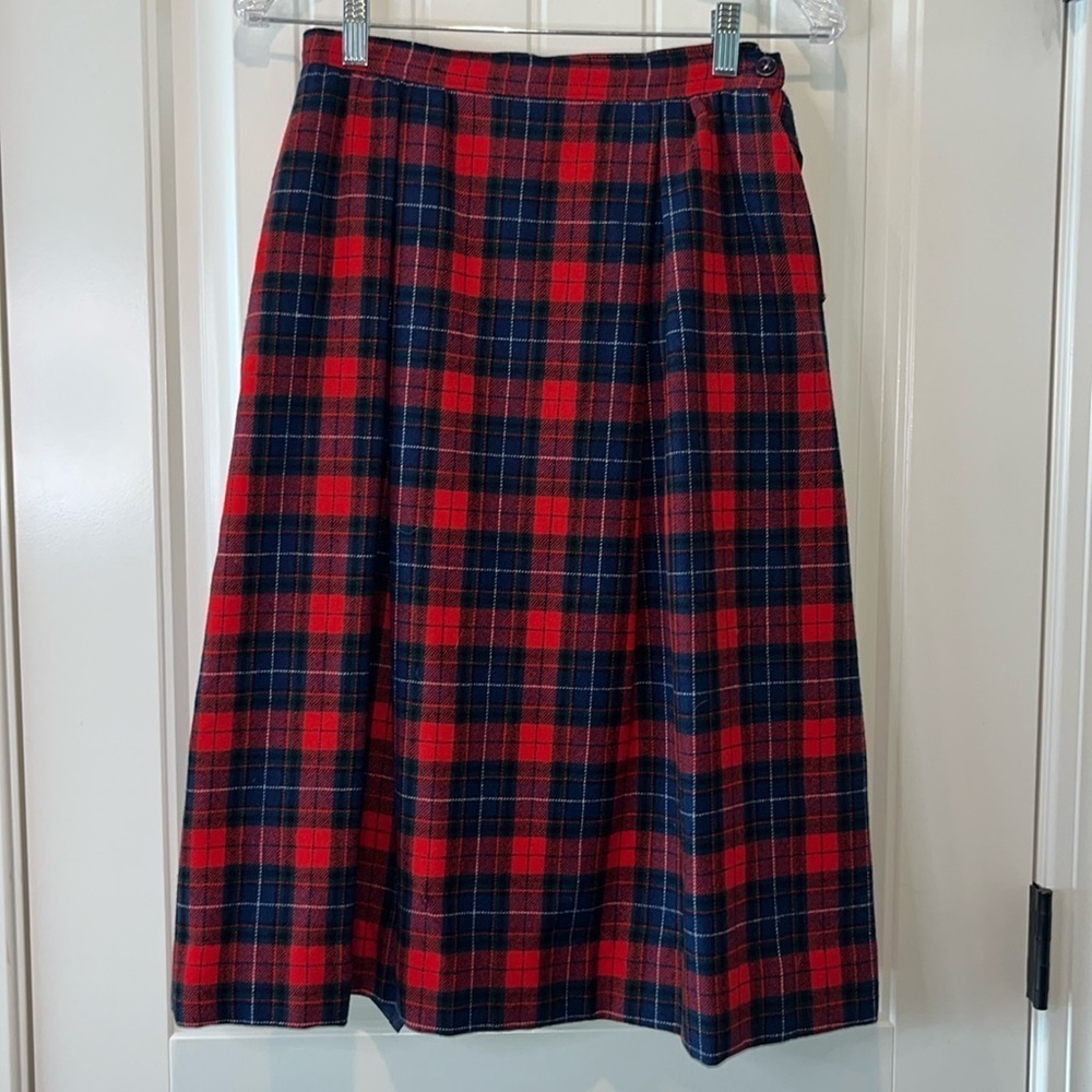 Pendleton authentic Manson tartan wool plaid midi skirt classic preppy xs s